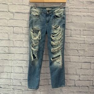 Alice + Olivia Womens Extreme Distressed Jeans Size 24 (26)